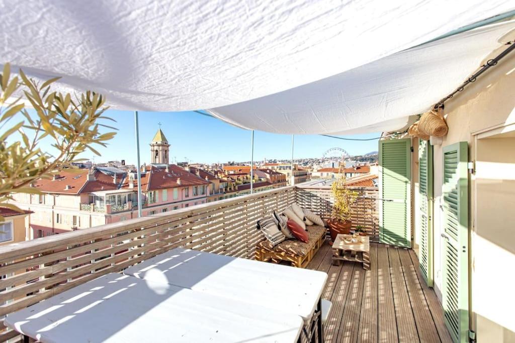 #9 Opera'S Duplex Panoramic Sea View Terrace & Ac 1Min To Beach ニース エクステリア 写真